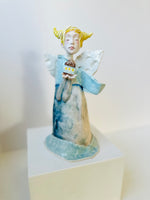 Turquoise Angel Porcelain Sculpture