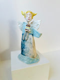 Turquoise Angel Porcelain Sculpture