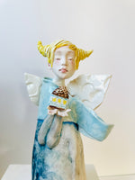 Turquoise Angel Porcelain Sculpture