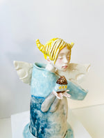 Turquoise Angel Porcelain Sculpture
