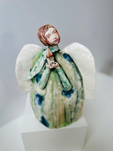 Emerald Angel Porcelain Sculpture